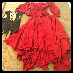 Renaissance Fair Costume. Top, skirt, and bodice.